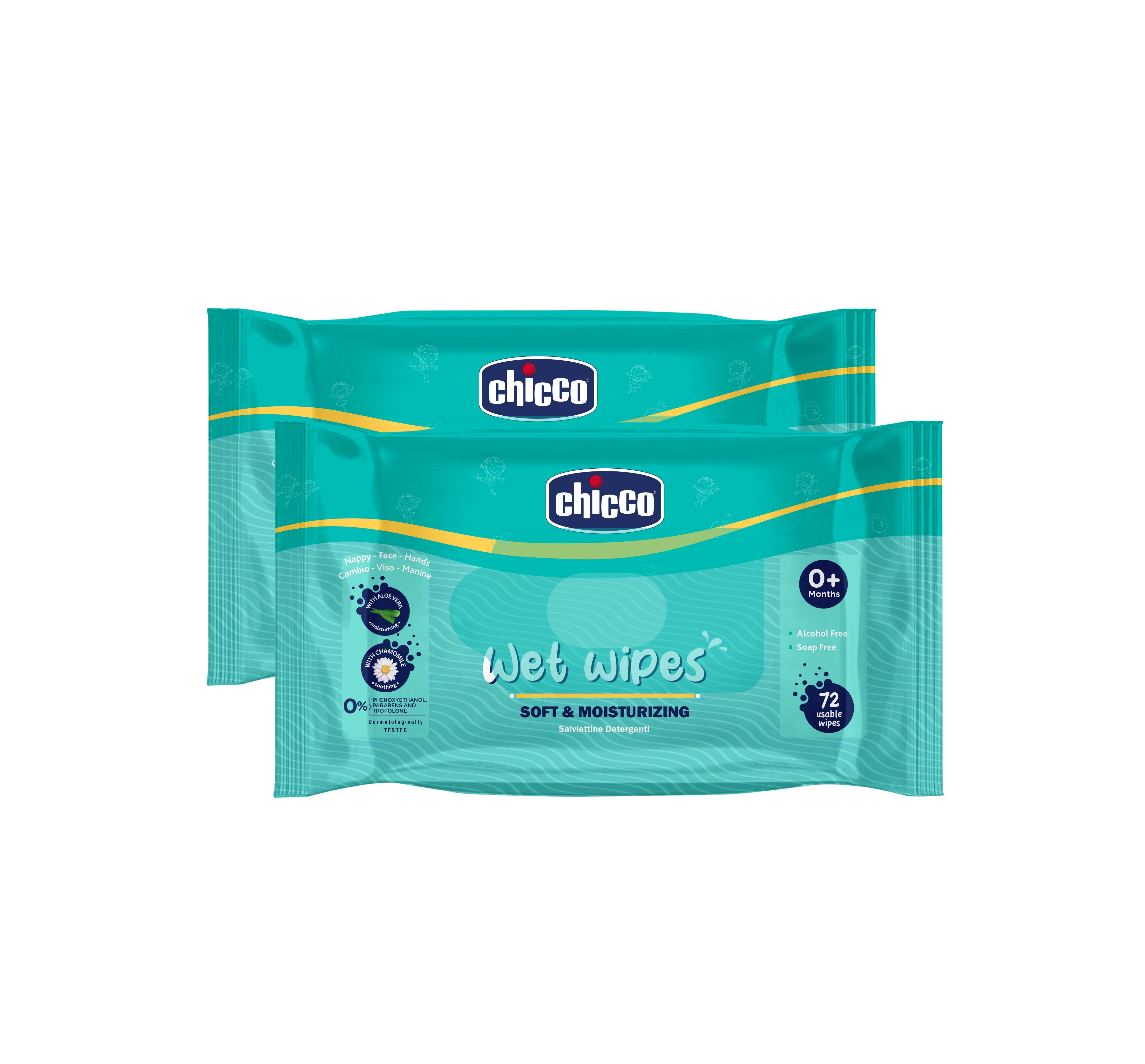 Chicco Wetwipes Pack of 4-144 PCS